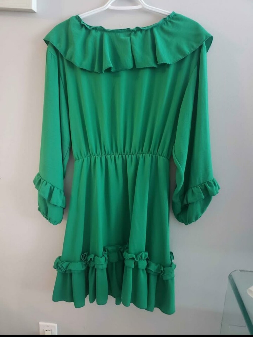 Green Ruffle Dress - Picture 2 of 6